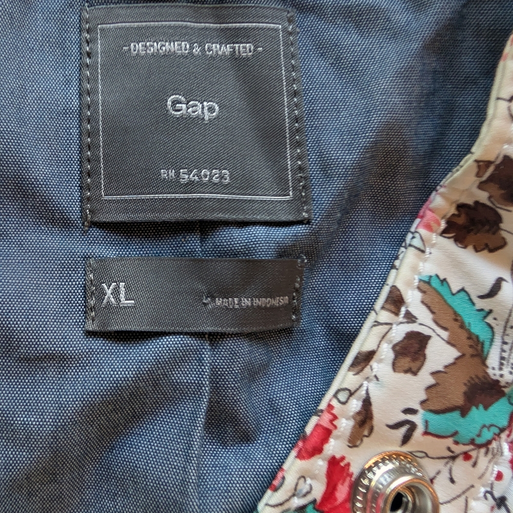 GAP Moto Jacket - Red Floral - Fully Lined - XL - NWOT - Picture 2 of 16